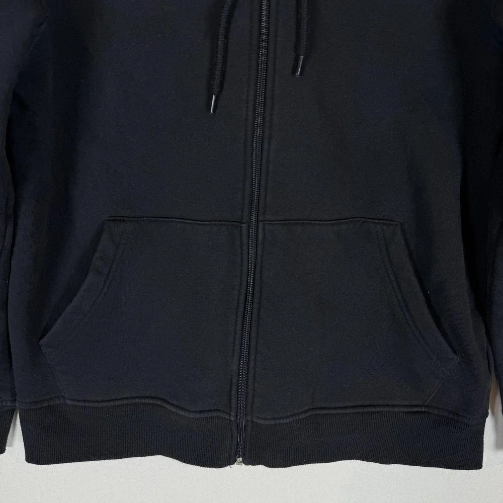 True Religion Hoodie Mens Medium Black Full Zip Fleece Buddha Guitar Graphic